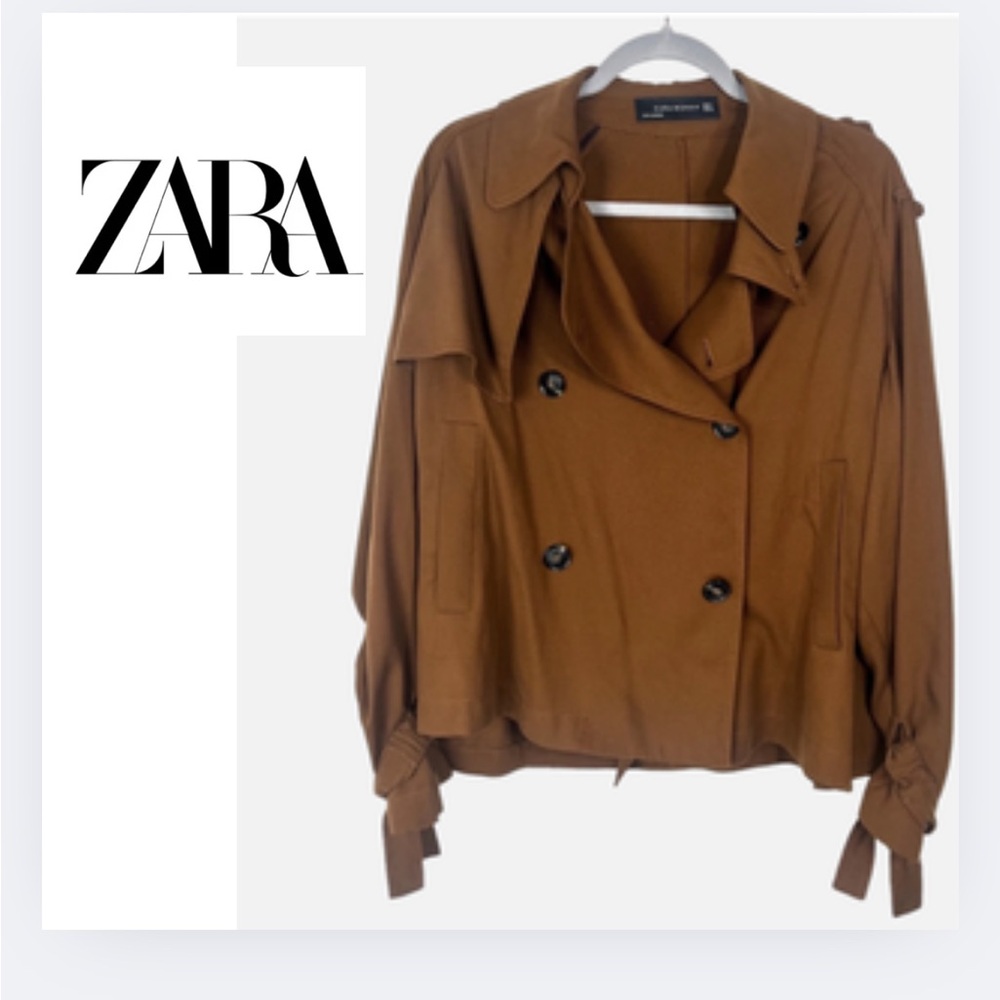 Zara Brown Trench Coat with Relaxed Silhouette